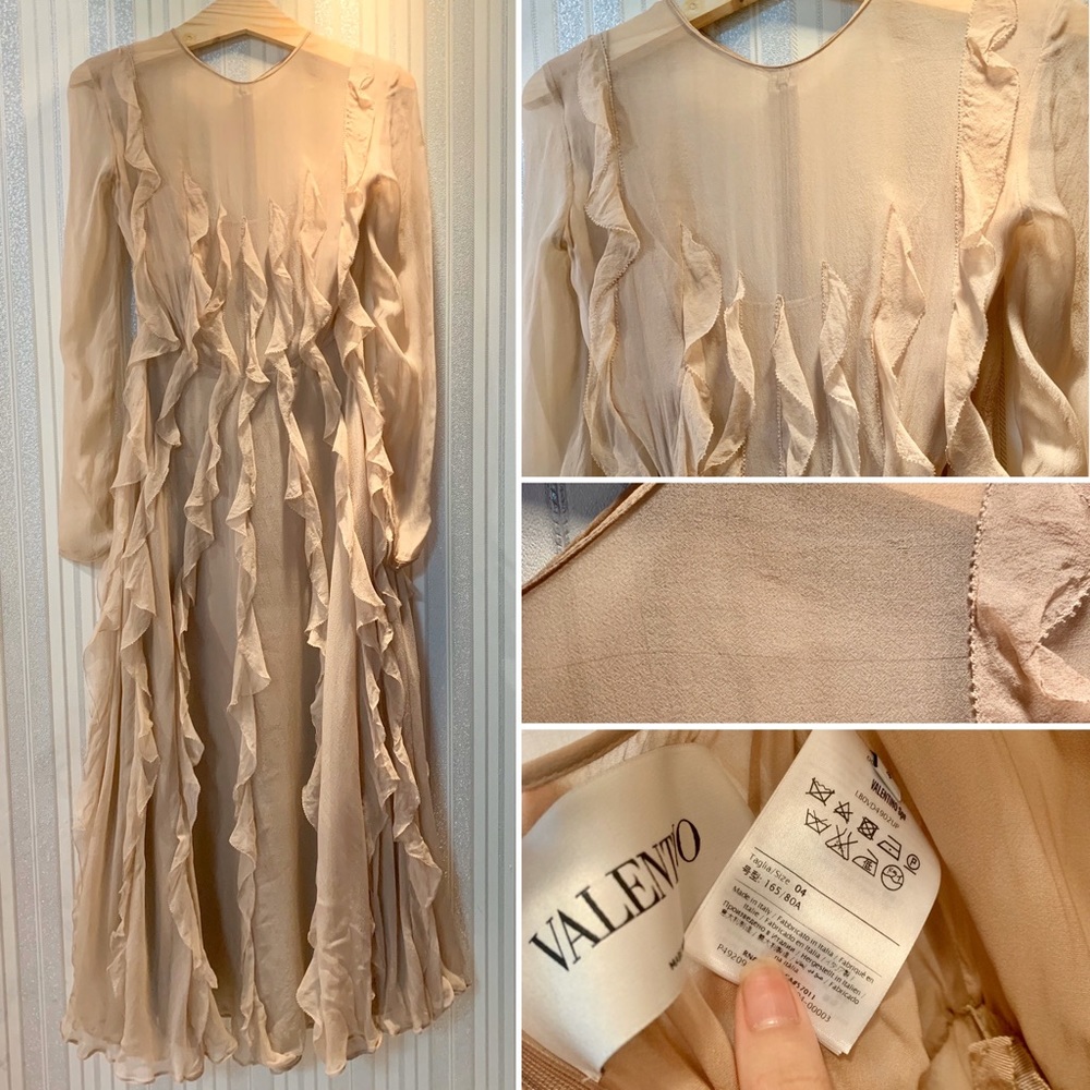 [SOLD] VALENTINO Silk Ruffle Dress US4/IT40
